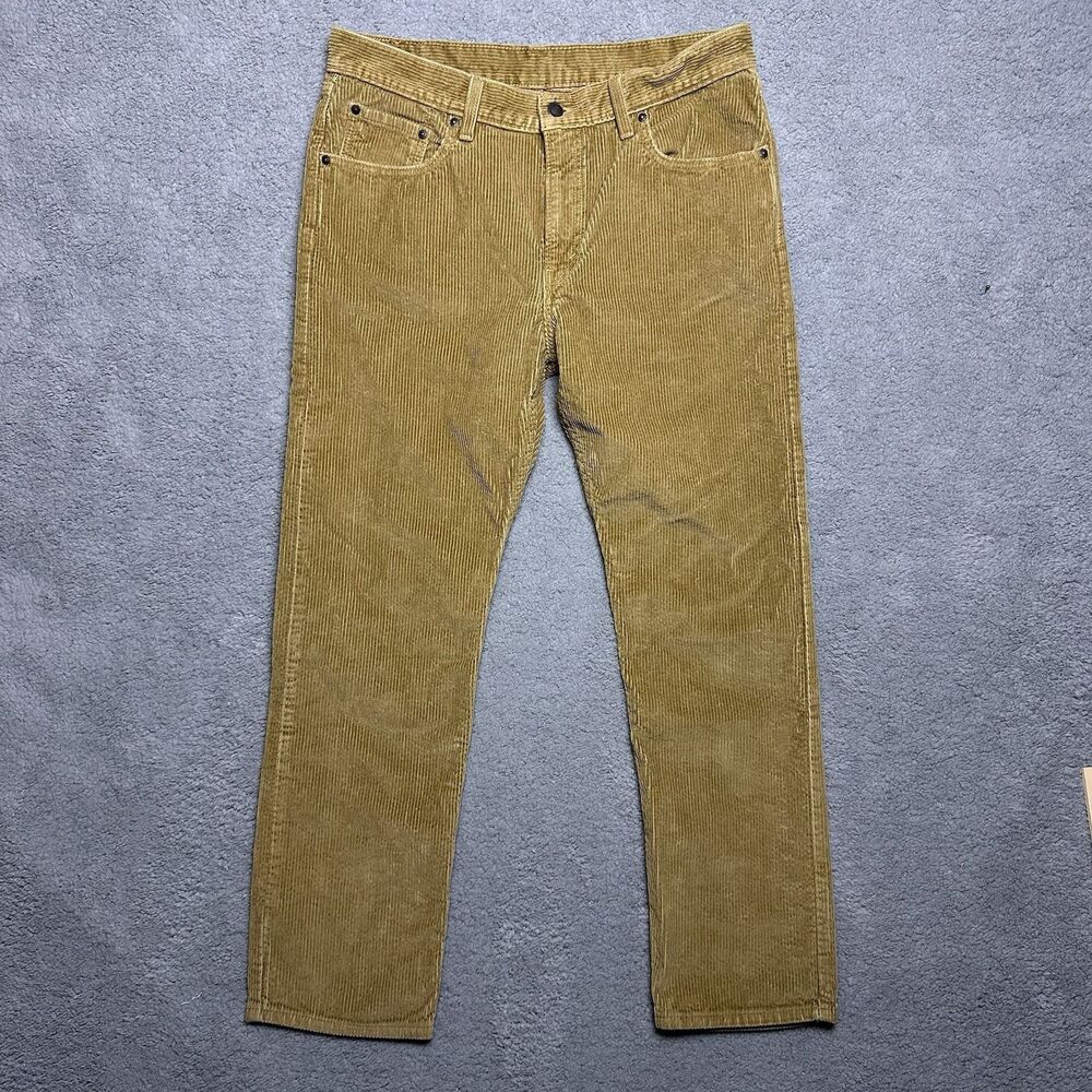Levis Mens 33x30 Brown Tan Corduroy Straight Leg Pants Preppy Retro Y2K Classic
